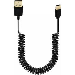 Καλώδιο Σπιράλ USB σε USB-C 40W 1.5m μαύρο