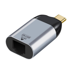 Προσαρμογέας Powertech PTH-095 USB-C σε Gigabit Ethernet LAN RTL8153 0.2m γκρι