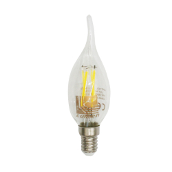 Διακοσμητική λάμπα led Ε14 4W 230V 2800k θερμό λευκό φως κερί με μύτη C35 διάφανη 420 lumen