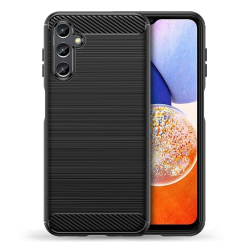 Samsung Galaxy A34 5G Θήκη Σιλικόνης Μαύρη Brushed Texture Carbon Fiber TPU Phone Case Black