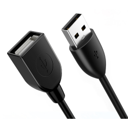 CABLETIME Καλώδιο USB 2.0 αρσενικό σε θηλυκό C160 3A 0,5m Μαύρο