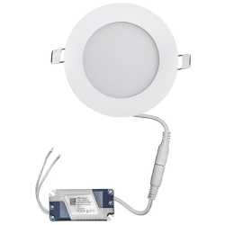 Led mini panel χωνευτό λευκό στρογγυλό 6W 230V 4000k 300lm με τροφοδοτικό