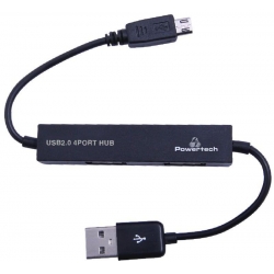 POWERTECH USB 2.0V HUB 4 Port με OTG καλώδιο PT-113