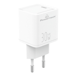Φορτιστής τοίχου PT-1093 USB-C PD 3.0 GaN 30W Λευκός