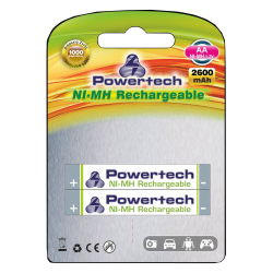 Επαναφορτιζόμενες μπαταρίες ΑΑ Νi-MH 2 x 2600mAh 1.2V Powertech