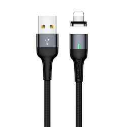 Καλώδιο POWERTECH PT-755 3.0A USB 2.0 σε Lightning  μαγνητικό 1m μαύρο