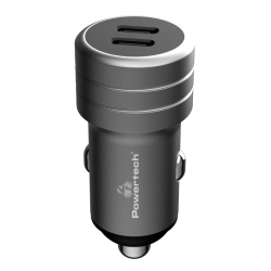 Φορτιστής Αυτοκινήτου POWERTECH PT-1149 2x USB-C 100W PD γκρι