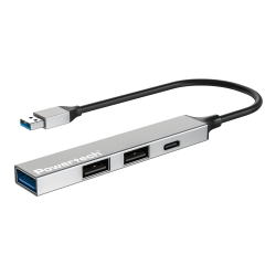 USB hub POWERTECH PT-1413 4x θυρών USB 3.2 5Gbps USB σύνδεση γκρι