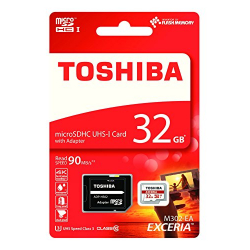Κάρτα μνήμης microSDHC 32GB Toshiba Exceria C10 UHS-I U3 90MB/s