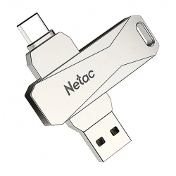NETAC USB Flash Drive U782C 128GB USB 3.0 & USB Type-C OTG Ασημί