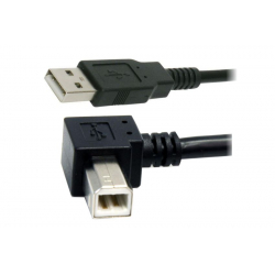 Καλώδιο USB A (Α) - USB B (Α) 90ο - v2.0 1.5m