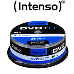 INTENSO DVD+R 4,7GB 16x Speed Cakebox 25pcs