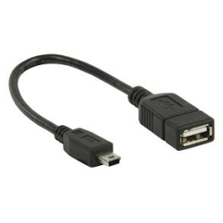 Καλώδιο VALUELINE VLMP60315B0.20 OTG USB 2.0 θηλ - USB mini 5-pin 0.20m