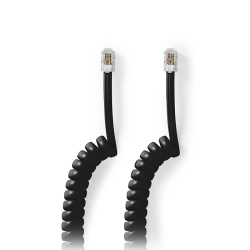 Τηλεφωνικό καλώδιο NEDIS TCGB90100BK20 RJ10 4P4C Spiral - 2m