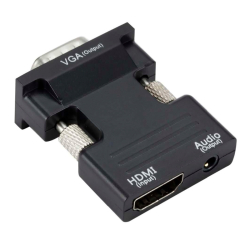 Αντάπτορας HDMI σε VGA POWERTECH με 3.5mm, μαύρος