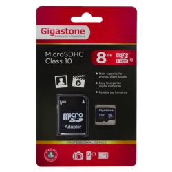 Κάρτα Μνήμης Gigastone MicroSDHC 8GB Class 10 Professional Series με SD Αντάπτορα
