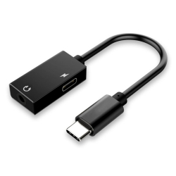 Αντάπτορας USB-C σε USB-C & 3.5mm POWERTECH CAB-UC053 0.11m Μαύρος