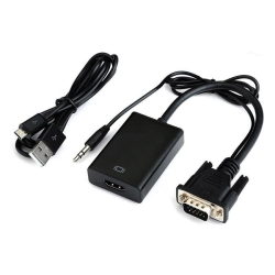 Αντάπτορας VGA + Audio 3.5mm σε HDMI 1080p usb powered Μαύρος