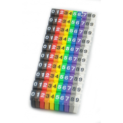 Clip αρίθμησης καλωδίου Νο 0-9 color Powertech 10τμχ