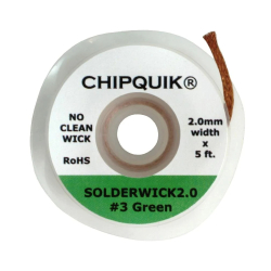 Desoldering Braid / Solder Removal 2.0mm Solder Wick (#3 Green) - No Clean