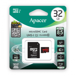 Κάρτα Μνήμης Apacer MicroSDHC 32GB UHS-1 Class10 με SD Αντάπτορα
