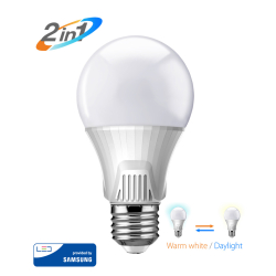 LED Λάμπα Bulb 2 σε 1 / 9W / 3000K & 6500K / E27 / Samsung LED / IC