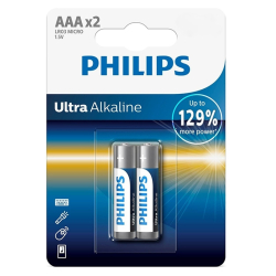 PHILIPS Ultra αλκαλικές μπαταρίες LR03E2B/10 AAA LR03 1.5V  2τμχ