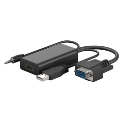 Προσαρμογέας GOOBAY 61259 VGA (αρσ) + 3.5mm ήχου (αρσ) - HDMI 1.4V (θηλ)