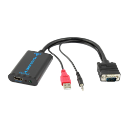 Προσαρμογέας VGA (αρσ) + 3.5mm ήχου (αρσ) - HDMI 1.4V (θηλ)