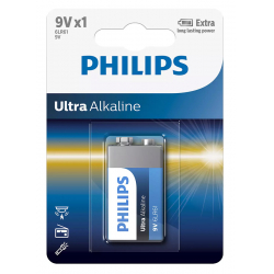 PHILIPS Ultra αλκαλική μπαταρία 6LR61E1B/10 6LR61 9V 1τμχ