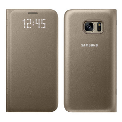 Θήκη Book για Samsung Galaxy S7 SM-G930F Samsung Led View Cover EF-NG930PFEGCN Χρυσαφί