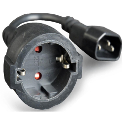 Προσαρμογέας ρεύματος C14 (Α) σε Schuko (Θ) μαύρο 15cm