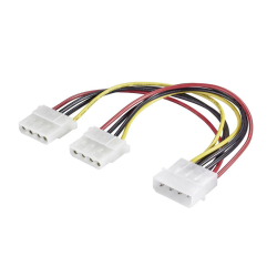 Καλώδιο Molex 4pin (Αρσ) σε 2x 4pin (Θηλ) - 0.20m