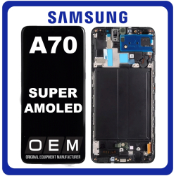 Samsung Galaxy A705 A70 Super AMOLED LCD Οθόνη+Touch Screen Digitizer+Frame Black OEM