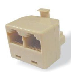 VCOM RJ 45 adapter 8p8c male / 2 fimale white empty CT253