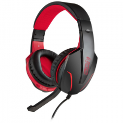NOD Gaming headset με ρυθμιζόμενο σε κλίση μικρόφωνο σε μαύρο χρώμα και κόκκινο LED φωτισμό