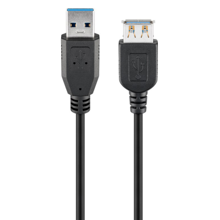 GOOBAY Καλώδιο USB 3.0 σε USB (F) 93998 copper 1.8m Μαύρο