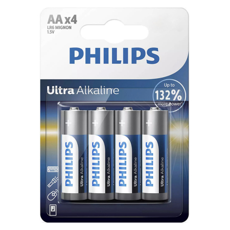 PHILIPS Ultra αλκαλικές μπαταρίες LR6E4B/10 AA LR6 1.5V 4τμχ