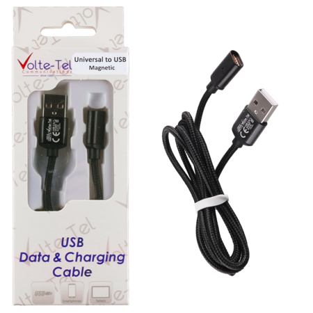 Καλώδιο Volte-Tel VCD07 2.1A USB Braided Μαγνητικό 1m