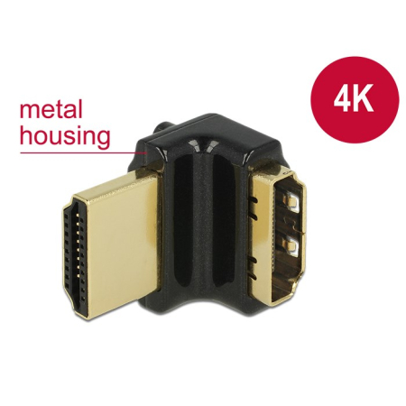 Προσαρμογέας HDMI 19pin (θηλ) σε HDMI (αρσ) 4K γωνιακός 270°