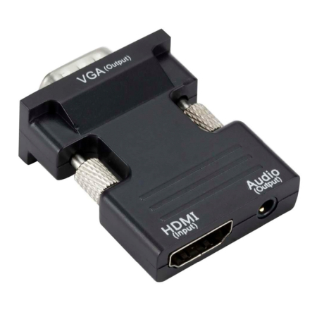 Αντάπτορας HDMI σε VGA POWERTECH με 3.5mm, μαύρος