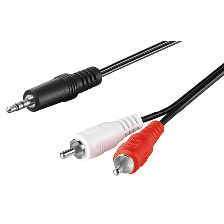 Καλώδιο ήχου GOOBAY 51651 3.5mm σε 2x RCA 3 pin stereo 5m Μαύρο