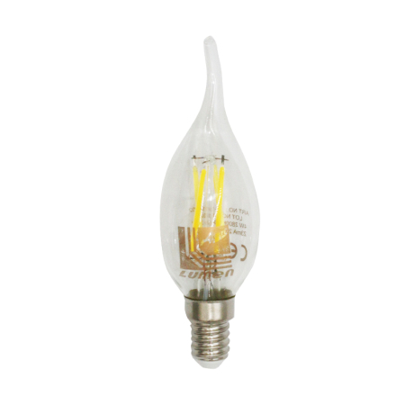 Διακοσμητική λάμπα Led Ε14 4W 230V 2800k θερμό λευκό φως κερί με μύτη C35 διάφανη 420 lumen