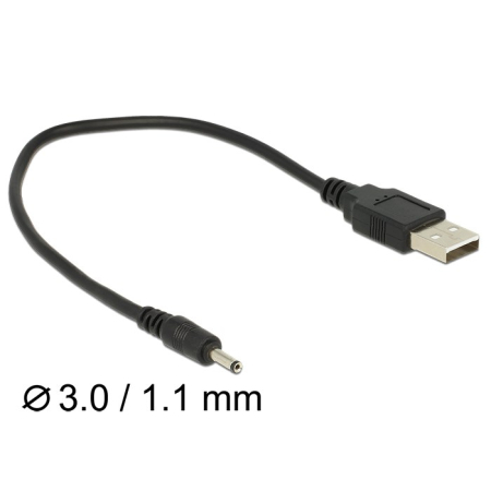 Καλώδιο φόρτισης USB σε 3mm x 1.1mm tip 0.27m