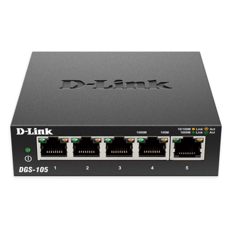 D-Link DGS-105 5-Port Gigabit Desktop Switch 10/100/1000