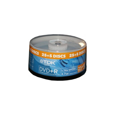 TDK DVD+R 25+5 Cake Box DVD0363