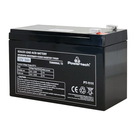 POWERTECH μπαταρία μολύβδου PT-1111 12V 9Ah T2