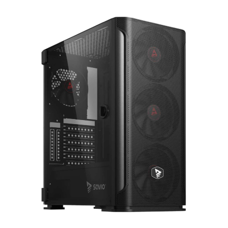 Κουτί Η/Υ Savio Shadow X2 Mesh Gaming Midi Tower ATX Μαύρο