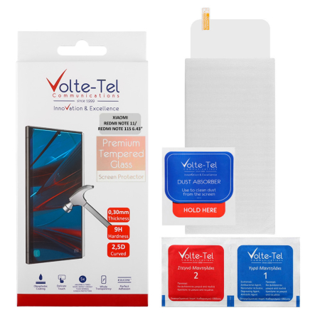 Tempered Glass Xiaomi Redmi Note 11/Redmi Note 11S 6.43 9H 0.30mm 2.5D FULL GLUE