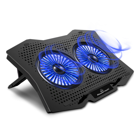 POWERTECH Βάση & ψύξη laptop έως 18 2x 110mm fan LED